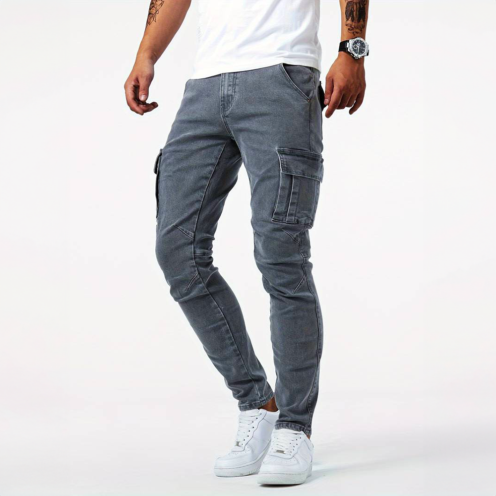 Men's Slim-Fit Multi-Pocket Cargo Trousers