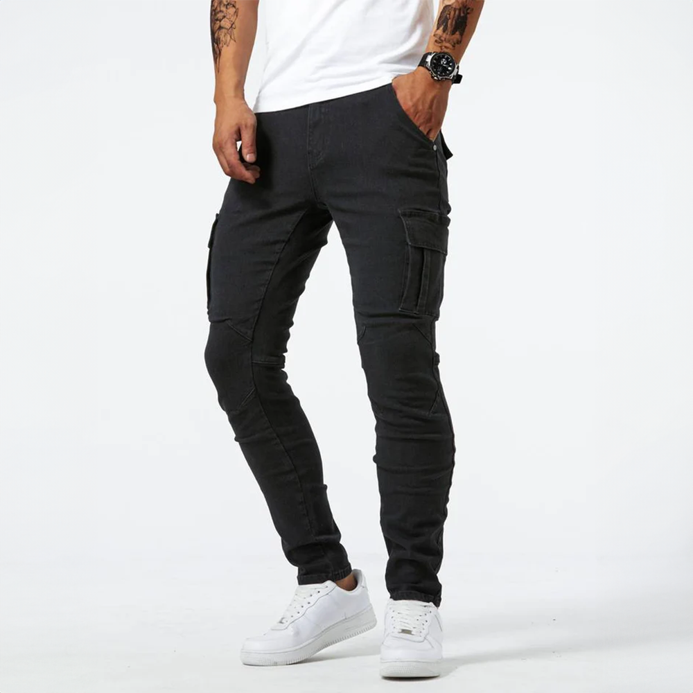 Men's Slim-Fit Multi-Pocket Cargo Trousers