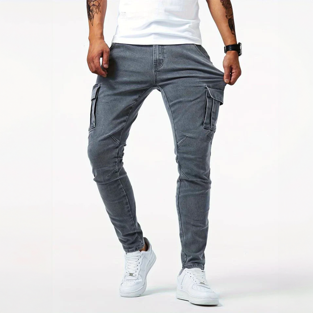 Men's Slim-Fit Multi-Pocket Cargo Trousers