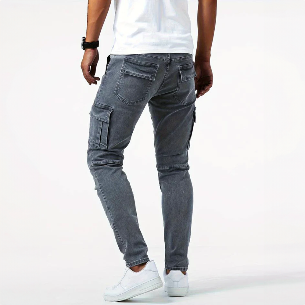 Men's Slim-Fit Multi-Pocket Cargo Trousers