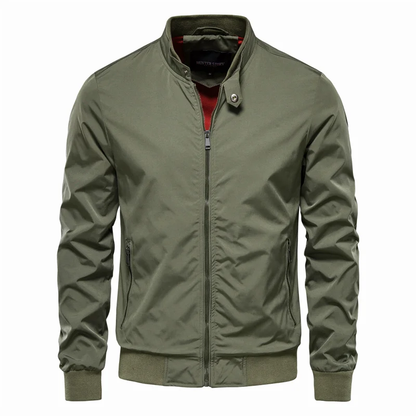 Men's Classic Zip-Front Bomber Jacket