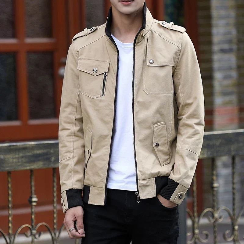 Men's Casual Zip-Up Bomber Jacket