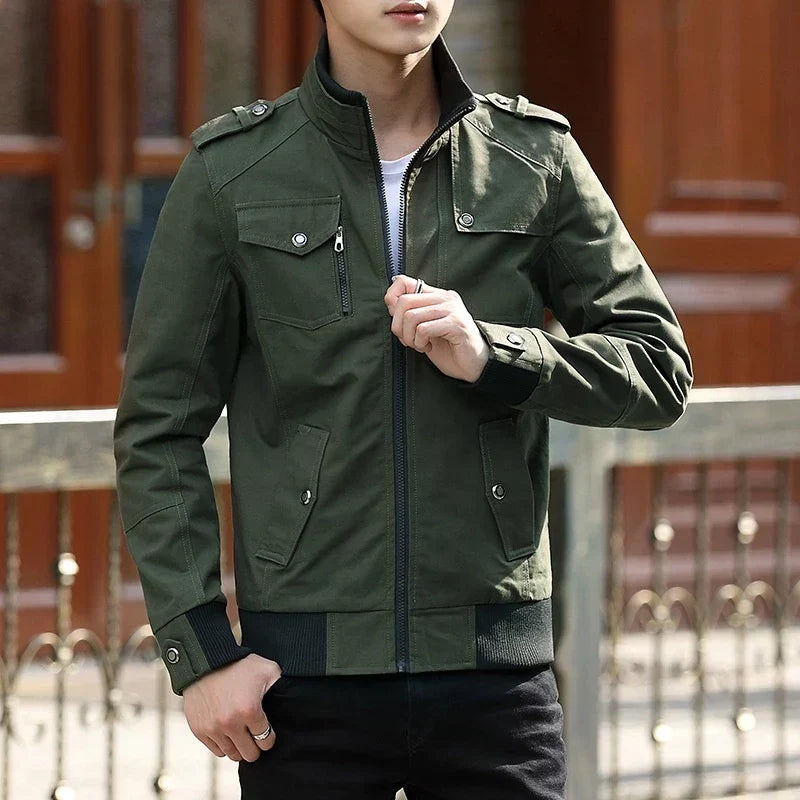 Men's Casual Zip-Up Bomber Jacket