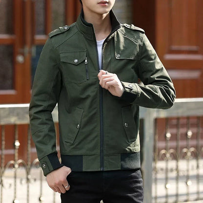 Men's Casual Zip-Up Bomber Jacket