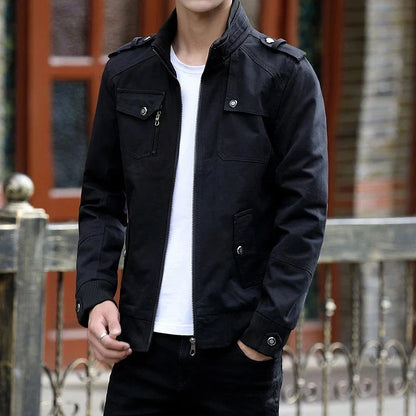 Men's Casual Zip-Up Bomber Jacket