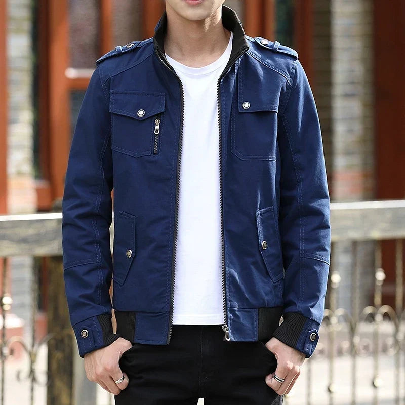 Men's Casual Zip-Up Bomber Jacket