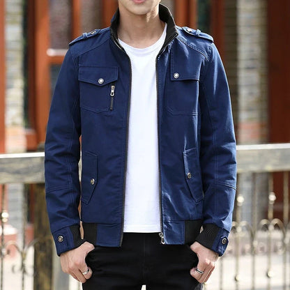 Men's Casual Zip-Up Bomber Jacket