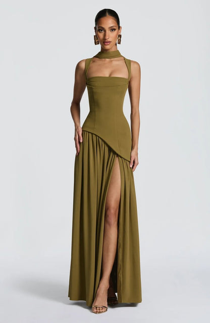 Square-Neck Sleeveless A-Line Maxi Gown for Mother of the Bride