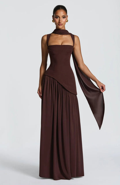 Square-Neck Sleeveless A-Line Maxi Gown for Mother of the Bride