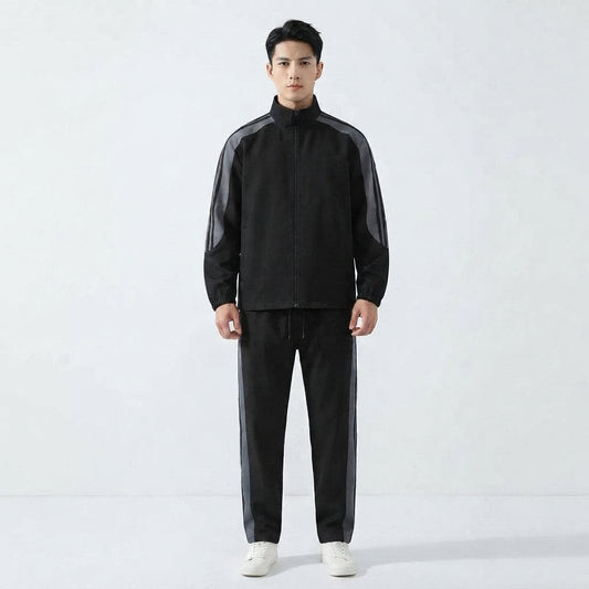 Men's Tracksuit Set with Zip-Up Jacket and Joggers