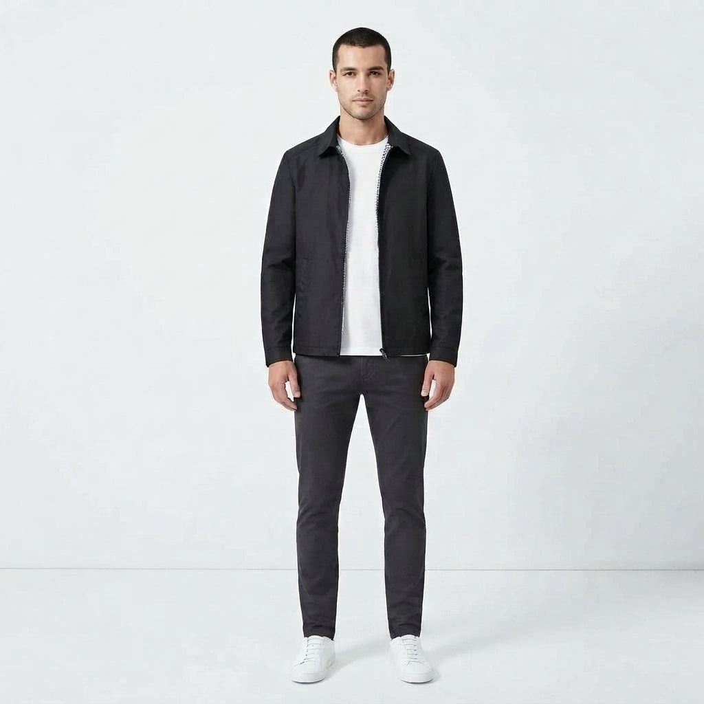 Men's Minimalist Zip-Front Casual Jacket