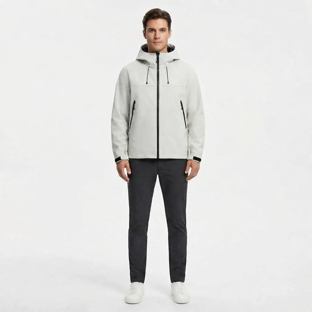 Men's Hooded Windproof Waterproof Shell Jacket