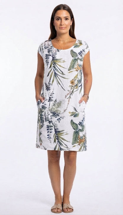 Women's Leaf Print Casual Summer Dress
