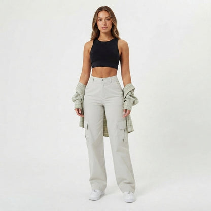 Women's High-Rise Streetwear Cargo Trousers