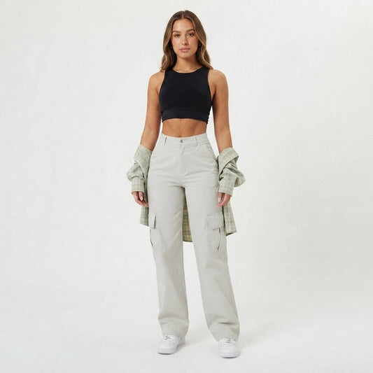 Women's High-Rise Streetwear Cargo Trousers