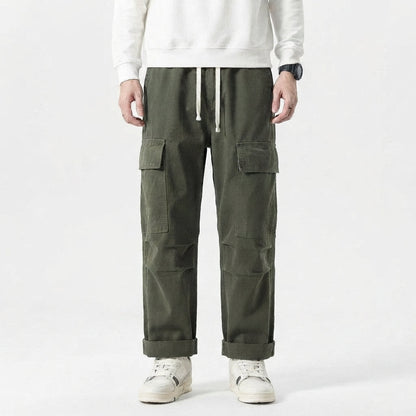 Men's Wide-Leg Cargo Pants with Utility Pockets