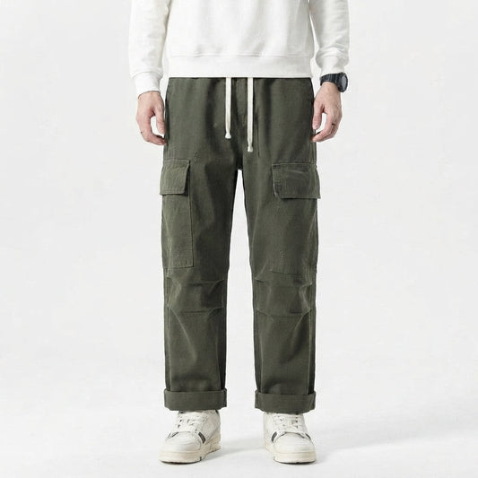Men's Wide-Leg Cargo Pants with Utility Pockets