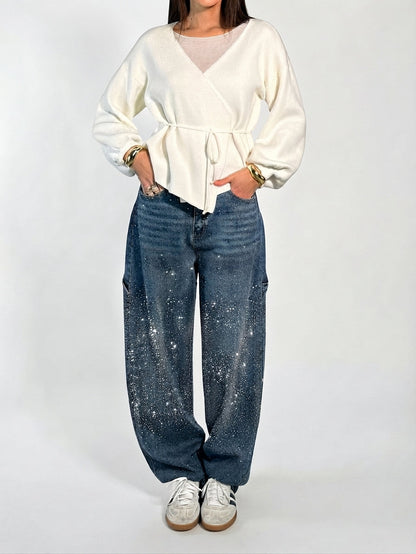Women's Rhinestone Embellished Denim Jeans