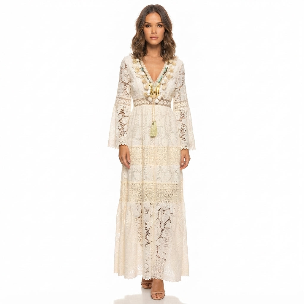 Women's Long-Sleeve Bohemian Summer Maxi Dress