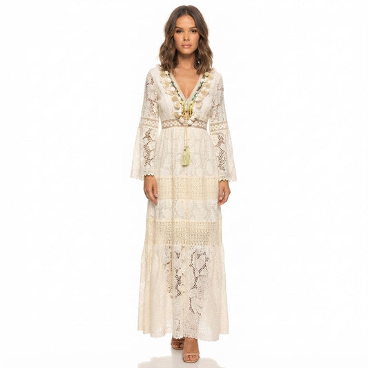 Women's Long-Sleeve Bohemian Summer Maxi Dress