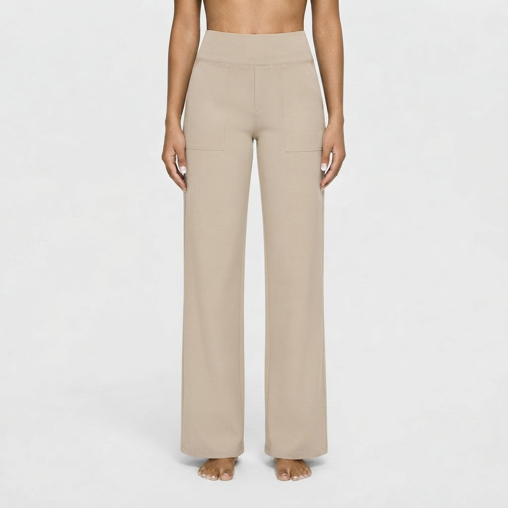 Women's High-Waisted Wide-Cut Casual Trousers