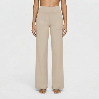 Women's High-Waisted Wide-Cut Casual Trousers