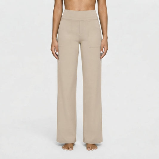 Women's High-Waisted Wide-Cut Casual Trousers