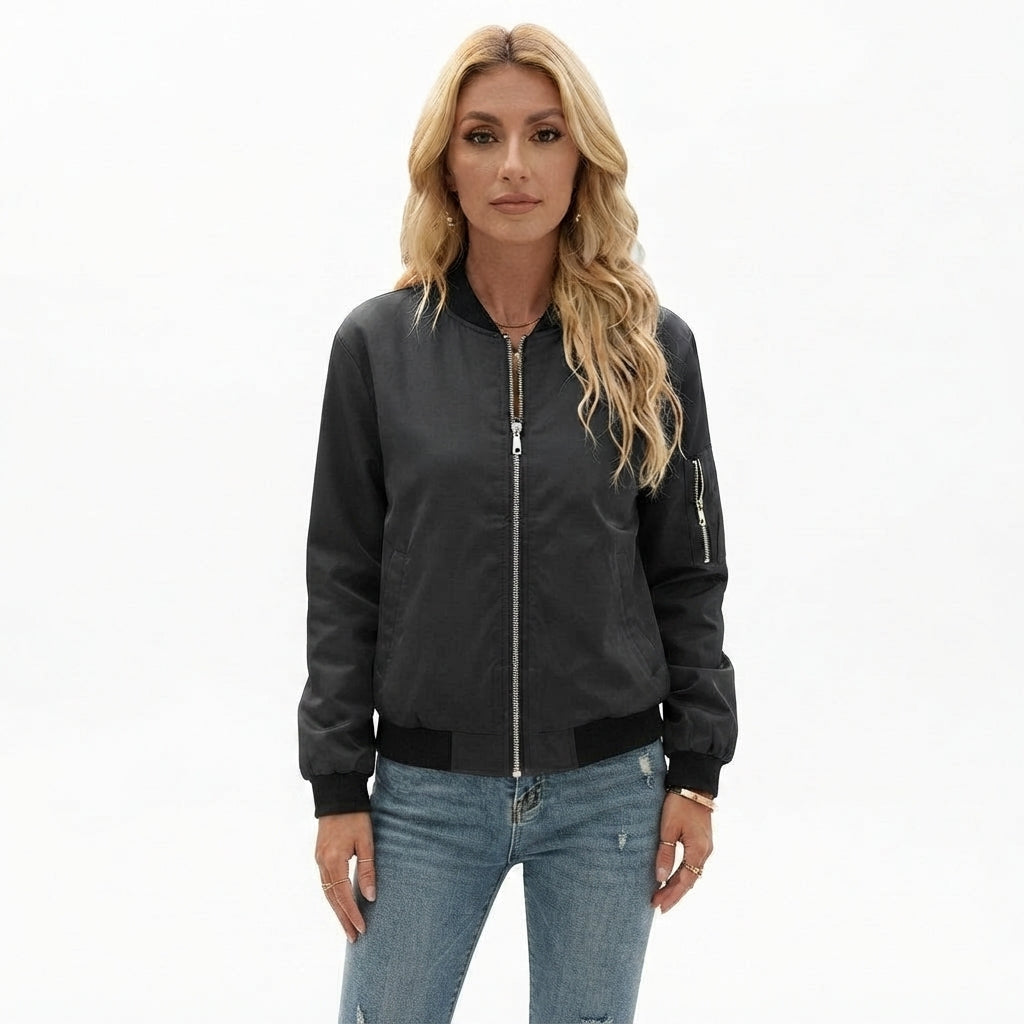 Women's Zip-Front Classic Casual Jacket