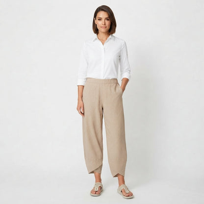 Women's Casual Wide-Leg Cropped Trousers