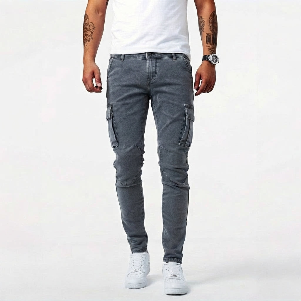 Men's Slim-Fit Multi-Pocket Cargo Trousers
