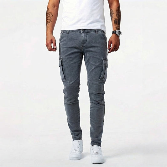 Men's Slim-Fit Multi-Pocket Cargo Trousers