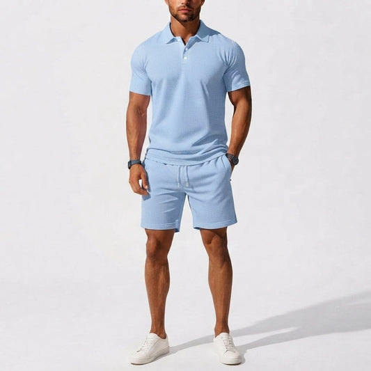 Men's Casual Polo Shirt and Shorts Co-Ord Set