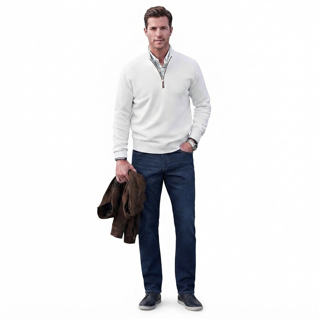 Men's Knit Quarter-Zip Classic-Fit Pullover Sweater