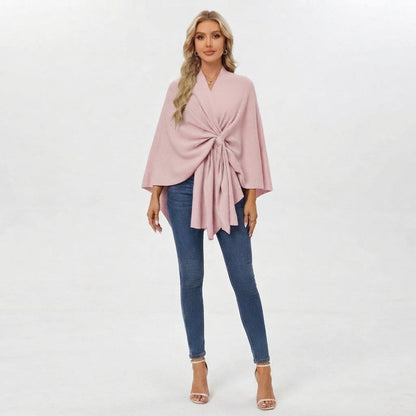 Women's Flowy Knotted Drape Top