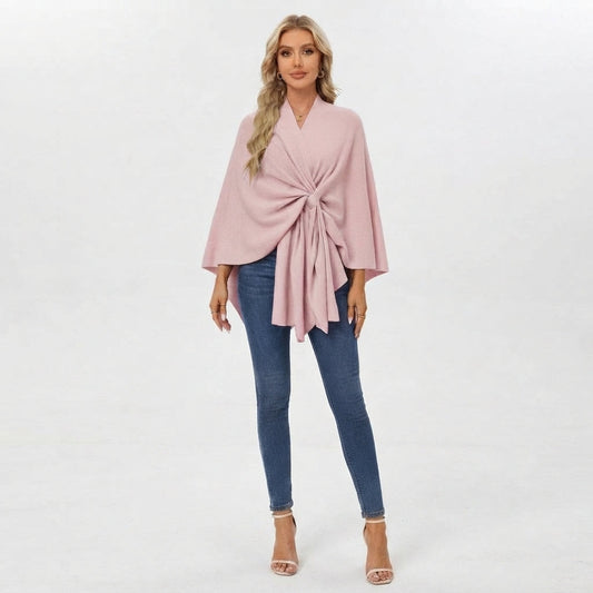 Women's Flowy Knotted Drape Top