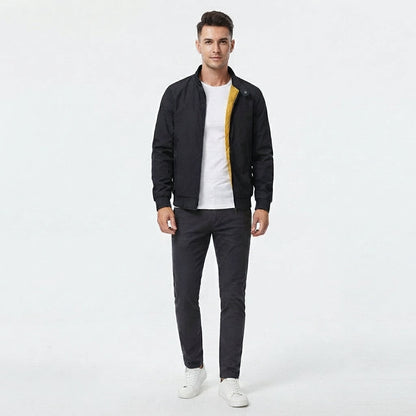 Men's Classic Zip-Front Bomber Jacket
