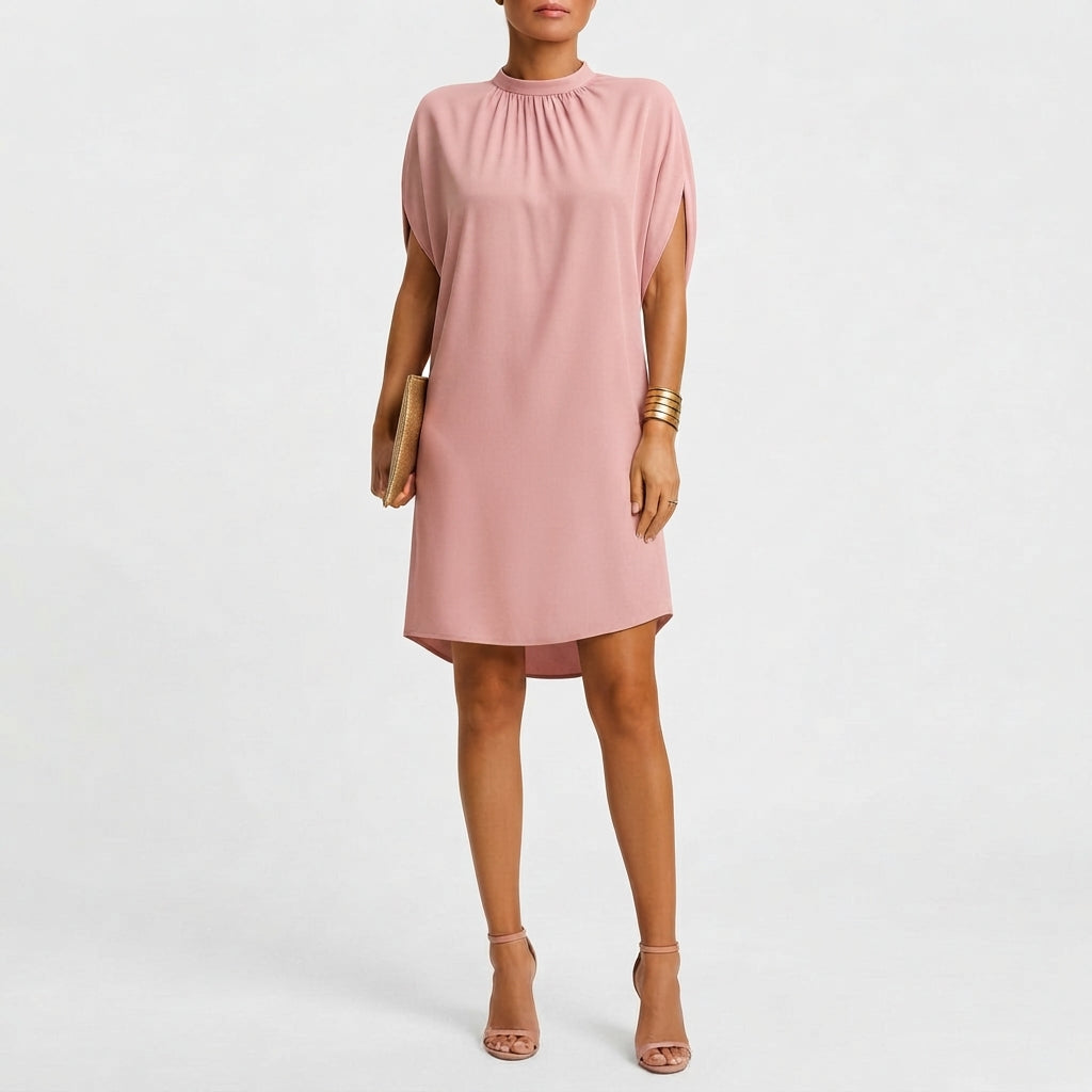 Women's Relaxed-Cut Minimalist Shift Dress and Shorts Set