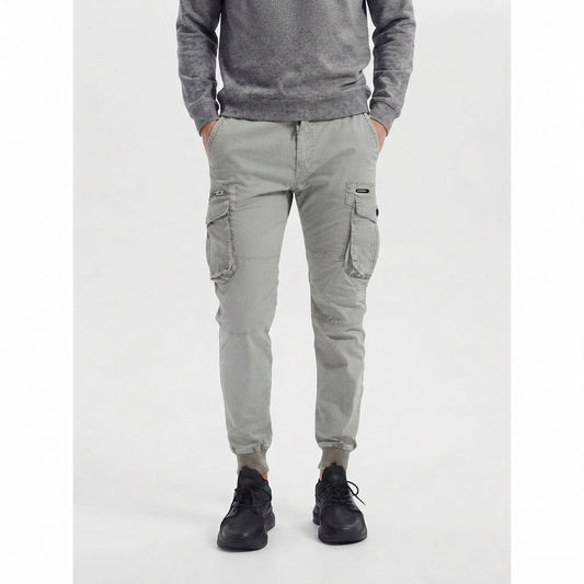 Slim Leg Cargo Trousers with Pockets for Men