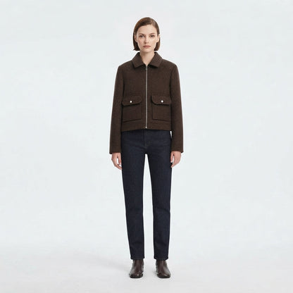 Women's Zip-Up Cropped Bomber Jacket
