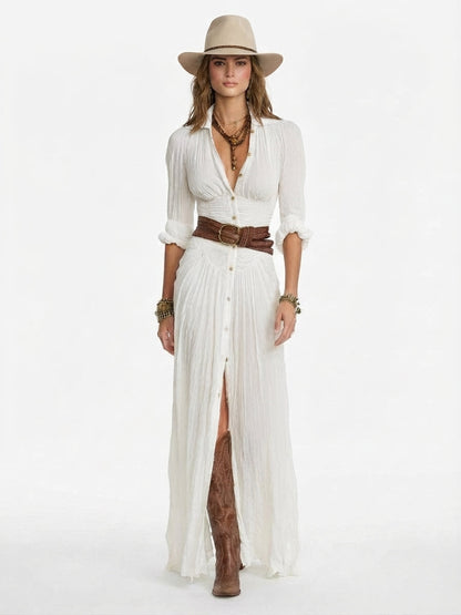 Women's Refined Solid Maxi Dress