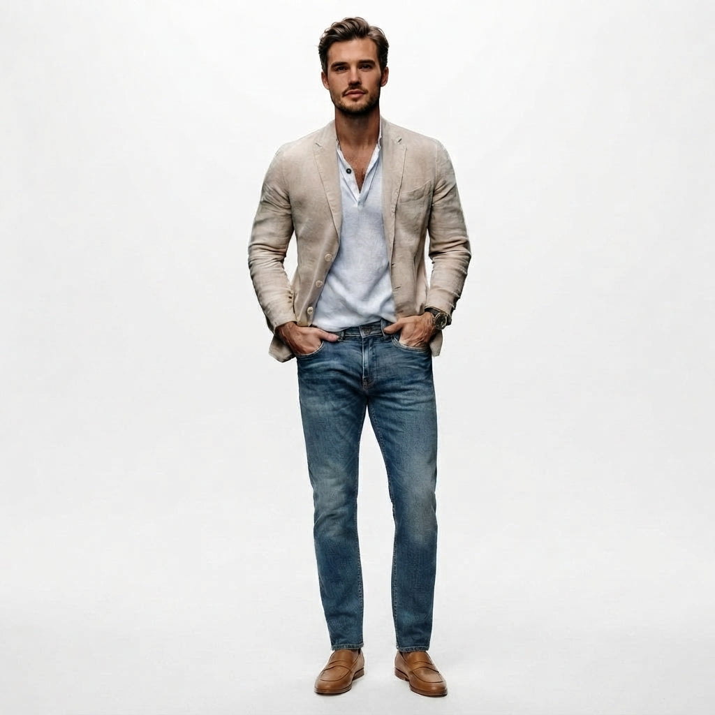 Men's Modern Summer Casual Suit Jacket Blazer