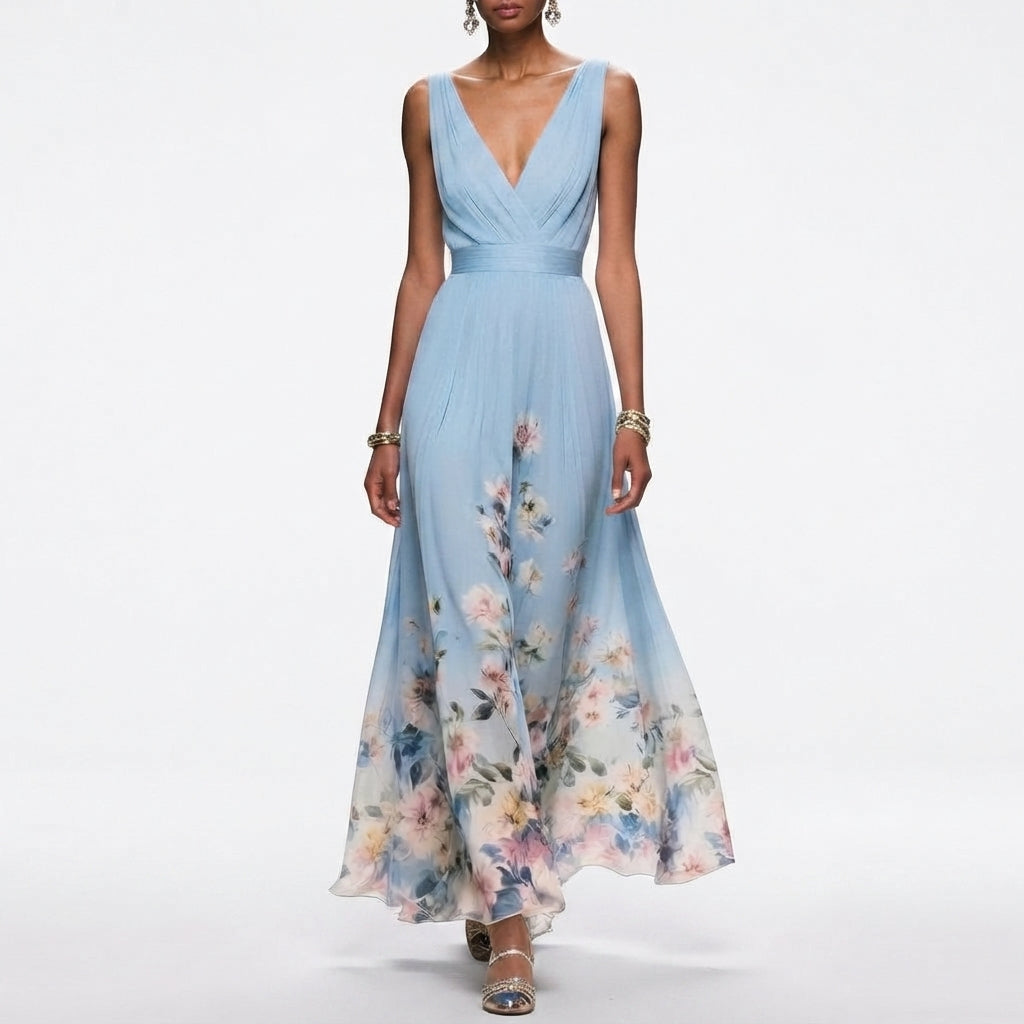 Women's Floral Print Wedding Guest Dress