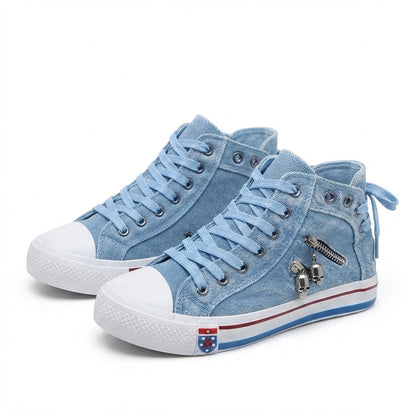 Women's High-Top Denim Canvas Sneakers