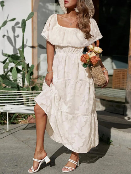 Women's Off-the-Shoulder Tiered Wedding Guest Maxi Dress