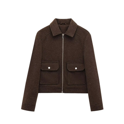 Women's Zip-Up Cropped Bomber Jacket
