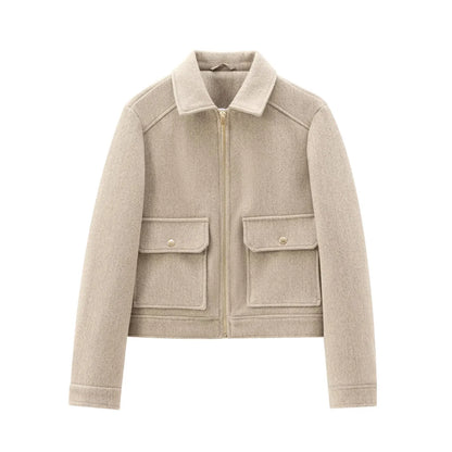 Women's Zip-Up Cropped Bomber Jacket