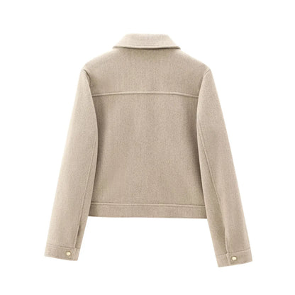 Women's Zip-Up Cropped Bomber Jacket