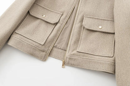 Women's Zip-Up Cropped Bomber Jacket