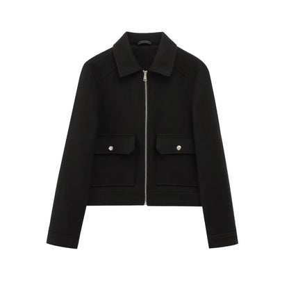 Women's Zip-Up Cropped Bomber Jacket