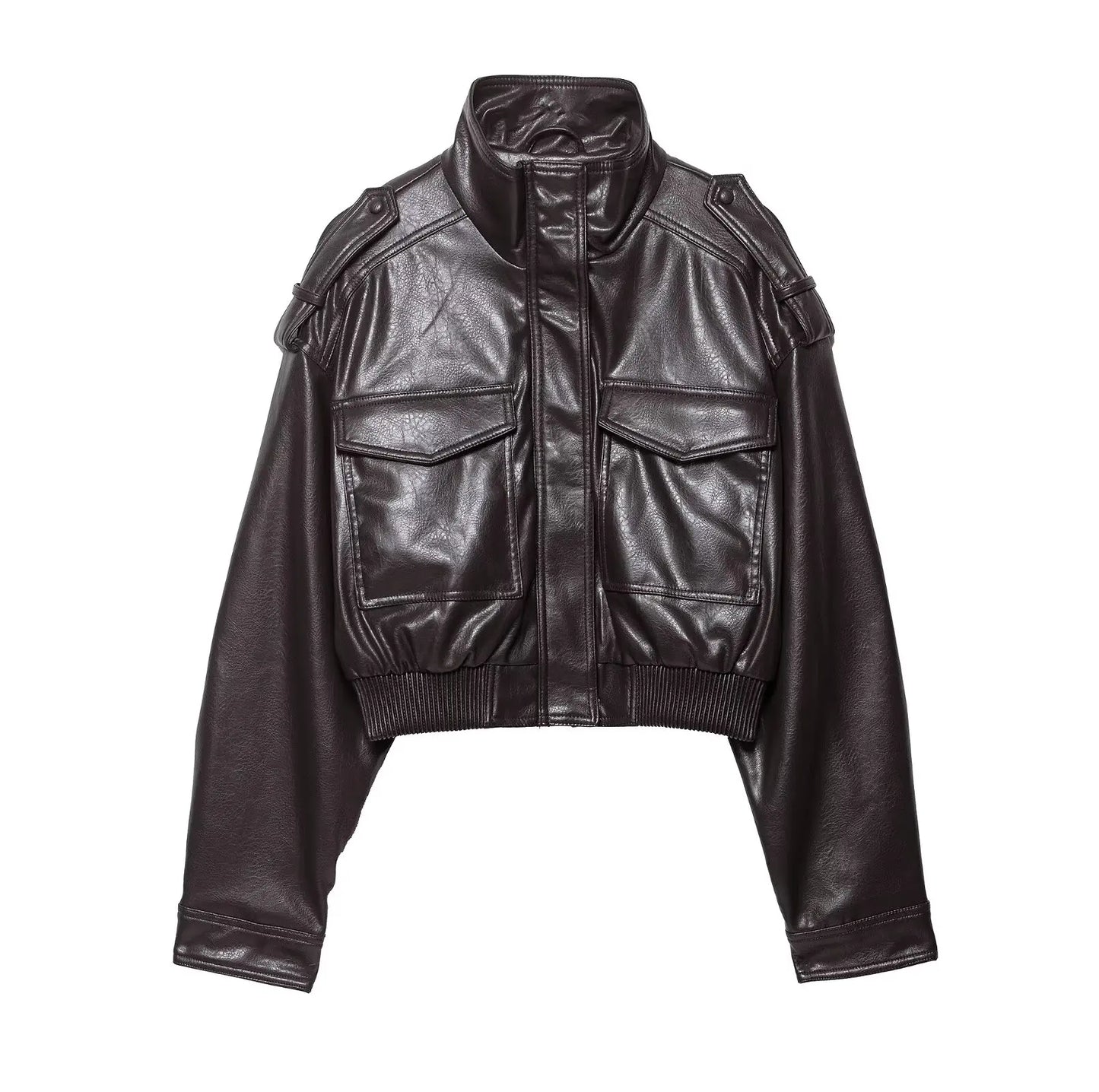 Women's Zip-Front Moto Biker Jacket